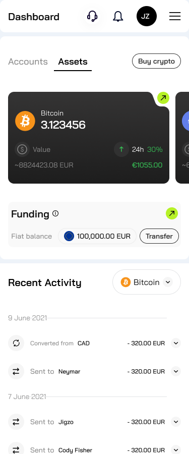 Crypto Dashboard Mobile